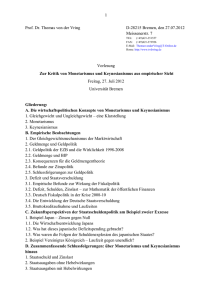 Zur Kritik von Monetarismus und Keynesianismus