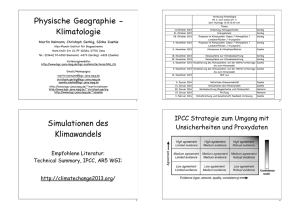 Physische Geographie - Klimatologie