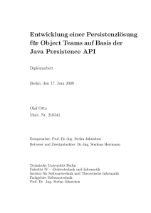 Entwicklung einer Persistenzlösung für Object Teams auf Basis der