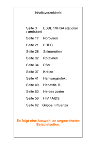 Inhaltsverzeichnis Seite 3 ESBL / MRSA stationär