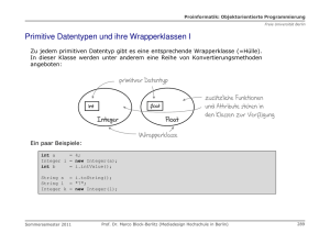 Primitive Datentypen und ihre Wrapperklassen I