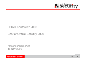 DOAG - Best of Oracle Security 2006