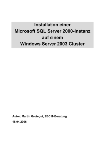 Installation einerMicrosoft SQL Server 2000-Instanzauf