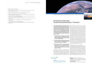 Die grosse Herausforderung des 2 °C