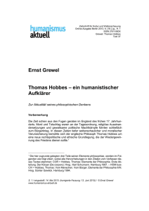 Thomas Hobbes – ein humanistischer Aufklärer - Humanismus