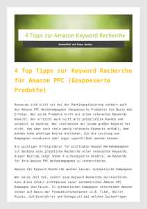 4 Top Tipps zur Keyword Recherche für Amazon PPC