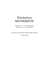 Brückenkurs MATHEMATIK