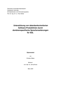 Unterstützung von datenbankorientierten Software