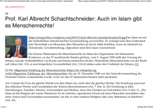 Prof. Karl Albrecht Schachtschneider Auch im Islam gibt es