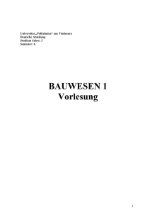 BAUWESEN 1 Vorlesung