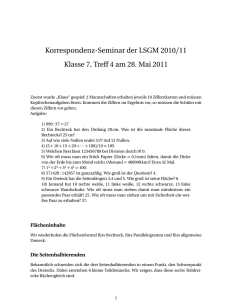 Korrespondenz-Seminar der LSGM 2010/11 Klasse 7, Treff 4 am 28