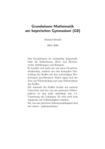 Grundwissen Mathematik am bayerischen Gymnasium (G8)