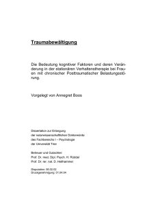 Traumabewältigung - Hochschulschriftenserver der Universität Trier