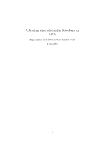 Anbindung einer relationalen Datenbank an Java