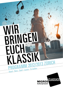 Programm 2012/2013 ZÜrich - Migros-Kulturprozent