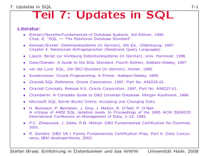 Teil 7: Updates in SQL