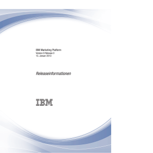 IBM Marketing Platform: Releaseinformationen