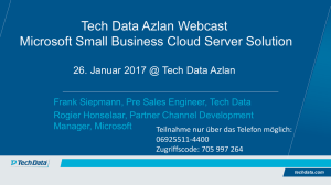 Tech Data Azlan Webcast Microsoft Small Business Cloud Server