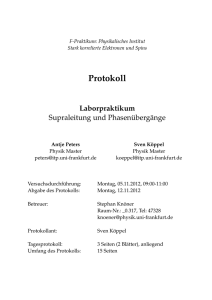 Protokoll - Supraleitung und Phasenübergänge