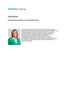 Julia Rüter - Siemens Stiftung