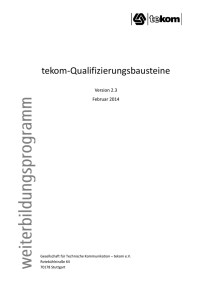 Qualifizierungsbausteine (Stand: Februar 2014)