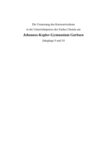 Fachcurriculum Chemie am JKG Jahrgänge 9-10 - Johannes