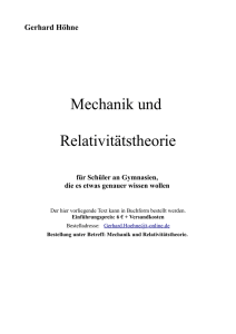 Mechanik und Relativitätstheorie - Internetseiten mit Verbindungen