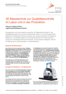 3D Messtechnik zur Qualitätskontrolle im Labor und in der