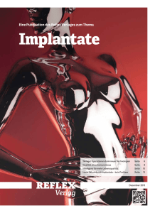 Eine Publikation des Reflex Verlages zum Thema Implantate