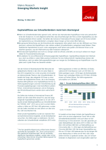 Kapitalabflüsse aus Schwellenländern meist kein Alarmsignal