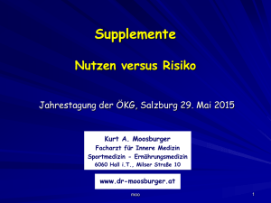 Supplemente - Nutzen versus Risiko