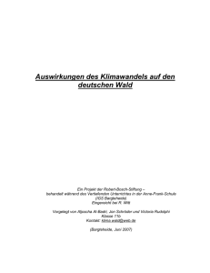 Klimawandel und Wald Auswirkungen des Klimawandels auf den