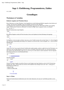 Sage 1: Einführung, Programmieren, Zahlen