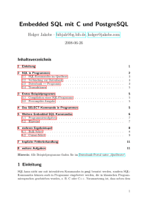 Embedded SQL mit C und PostgreSQL
