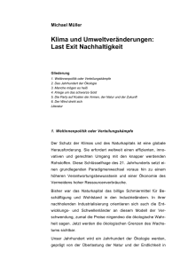 Klima und Umweltveränderungen: Last Exit