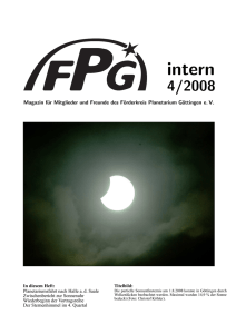 FPGintern 4/2008 - Förderkreis Planetarium Göttingen