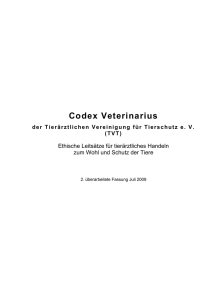 Codex Veterinarius - Tierärztliche Vereinigung für Tierschutz