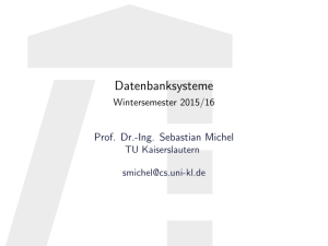 Datenbanksysteme - Wintersemester 2015/16