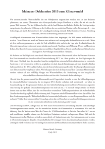 Mainauer Deklaration 2015 zum Klimawandel