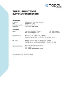 Systemvoraussetzungen Topal Solutions