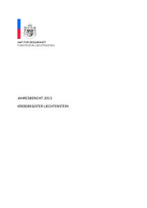 jahresbericht 2013 krebsregister liechtenstein