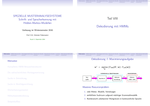 und Spracherkennung mit Hidden-Markov
