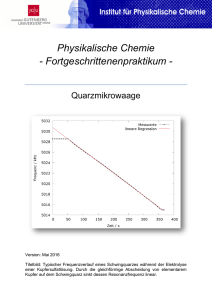 Quarzmikrowaage, neu!! - am Institut für Physikalische Chemie