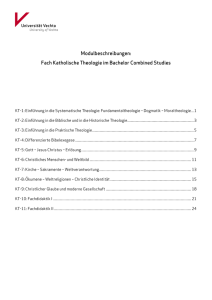 Modulbeschreibungen: Fach Katholische Theologie im Bachelor