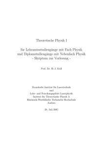 Theoretische Physik I (Stand 24.07.05, PDF)
