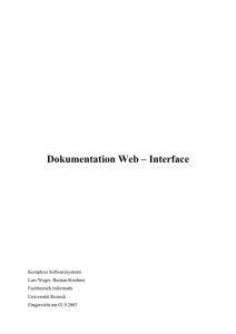 Dokumentation Web – Interface