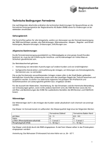 Technische Bedingungen Fernwärme-Anschluss