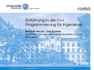 Einführung in die C++ Programmierung für Ingenieure