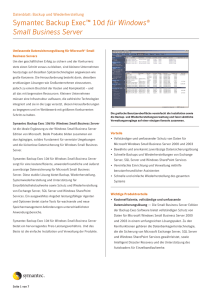 Symantec Backup Exec™ 10d für Windows® Small Business Server