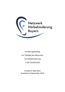 Forderungskatalog - Netzwerk Hörbehinderung Bayern